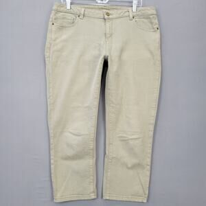 Michael Kors Green Olive Jeans Stretch Classic Straight Denim Zip Womens Size 10